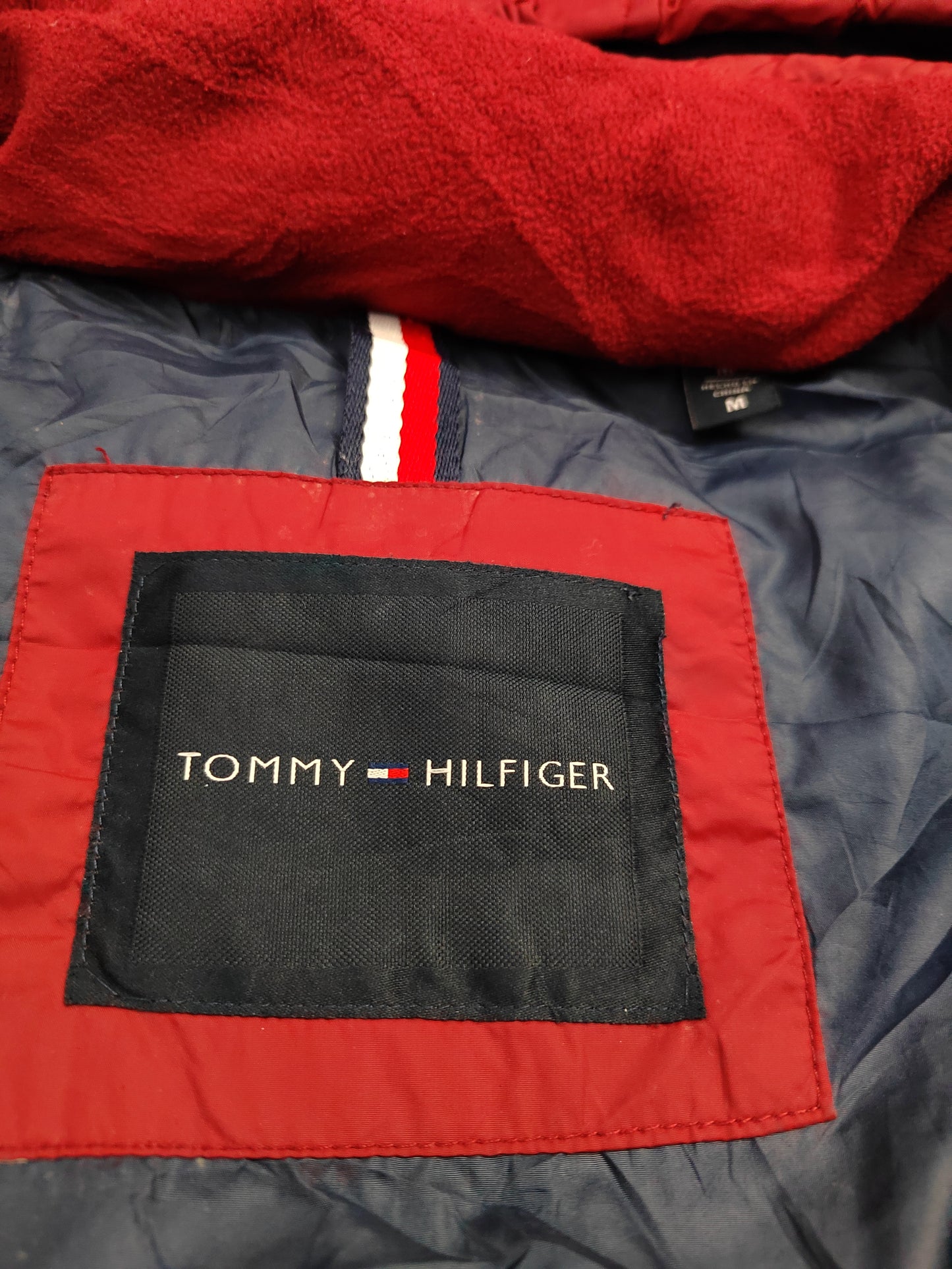 Tommy Hilfiger Puffer Jacket Men’s Medium Red Zip Up