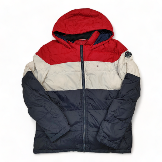 Tommy Hilfiger Puffer Jacket Men’s Medium Red Blue White Zip Up