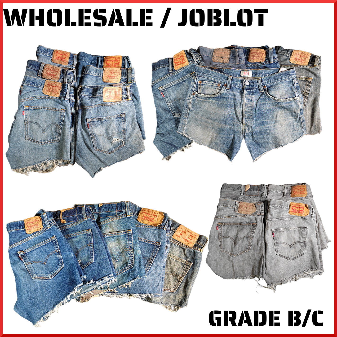 Wholesale / Joblot Levis Womens Shorts High Waisted Hotpants Levi Grade C x20