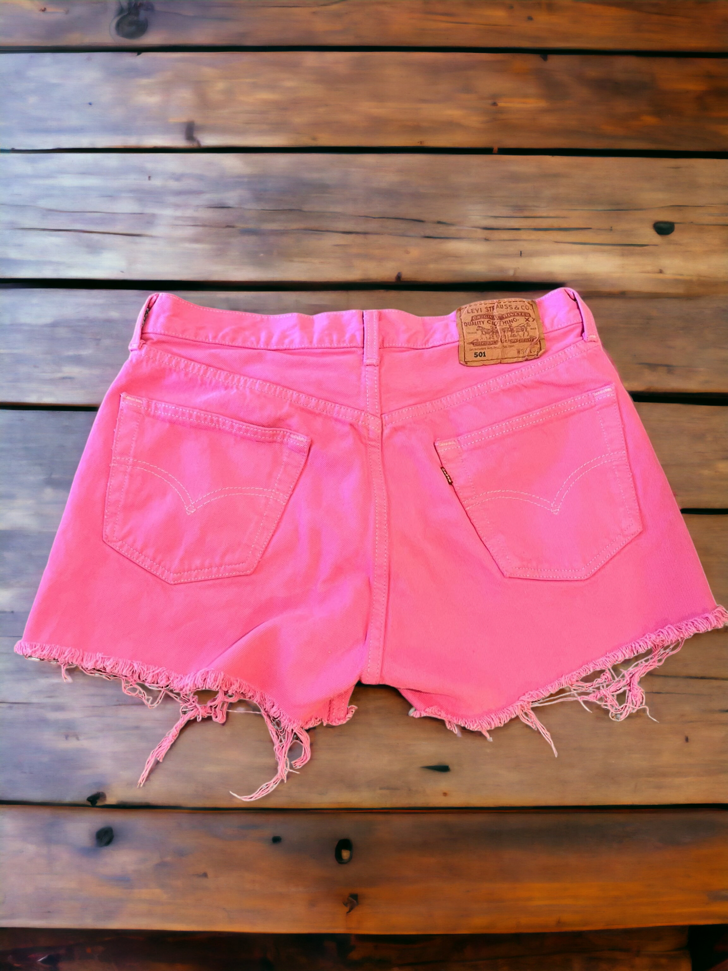 Pink Womens Levis Denim High Waisted Shorts Jeans Hotpants All Sizes Cut Offs - W30 to W41 - UK Sizes 10 to 22