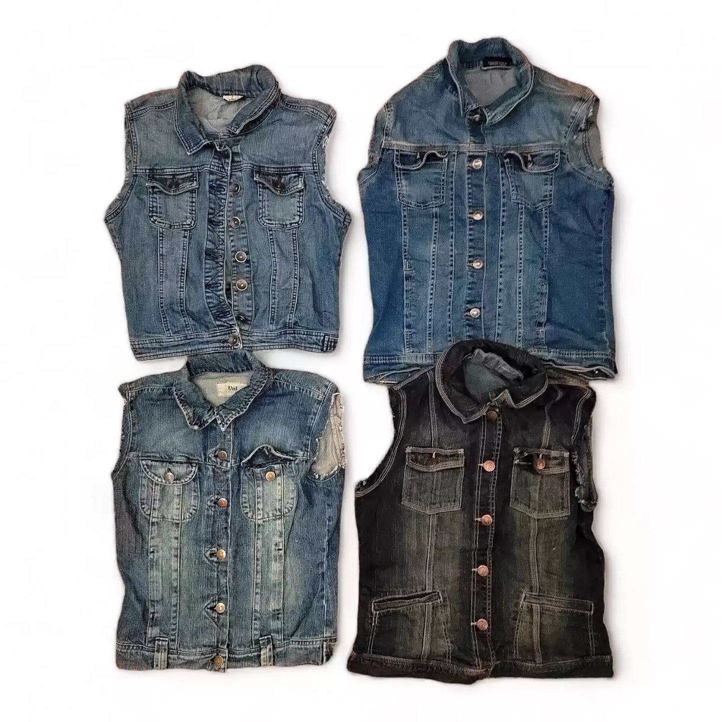 Womens Denim Waistcoat Cut Off x10