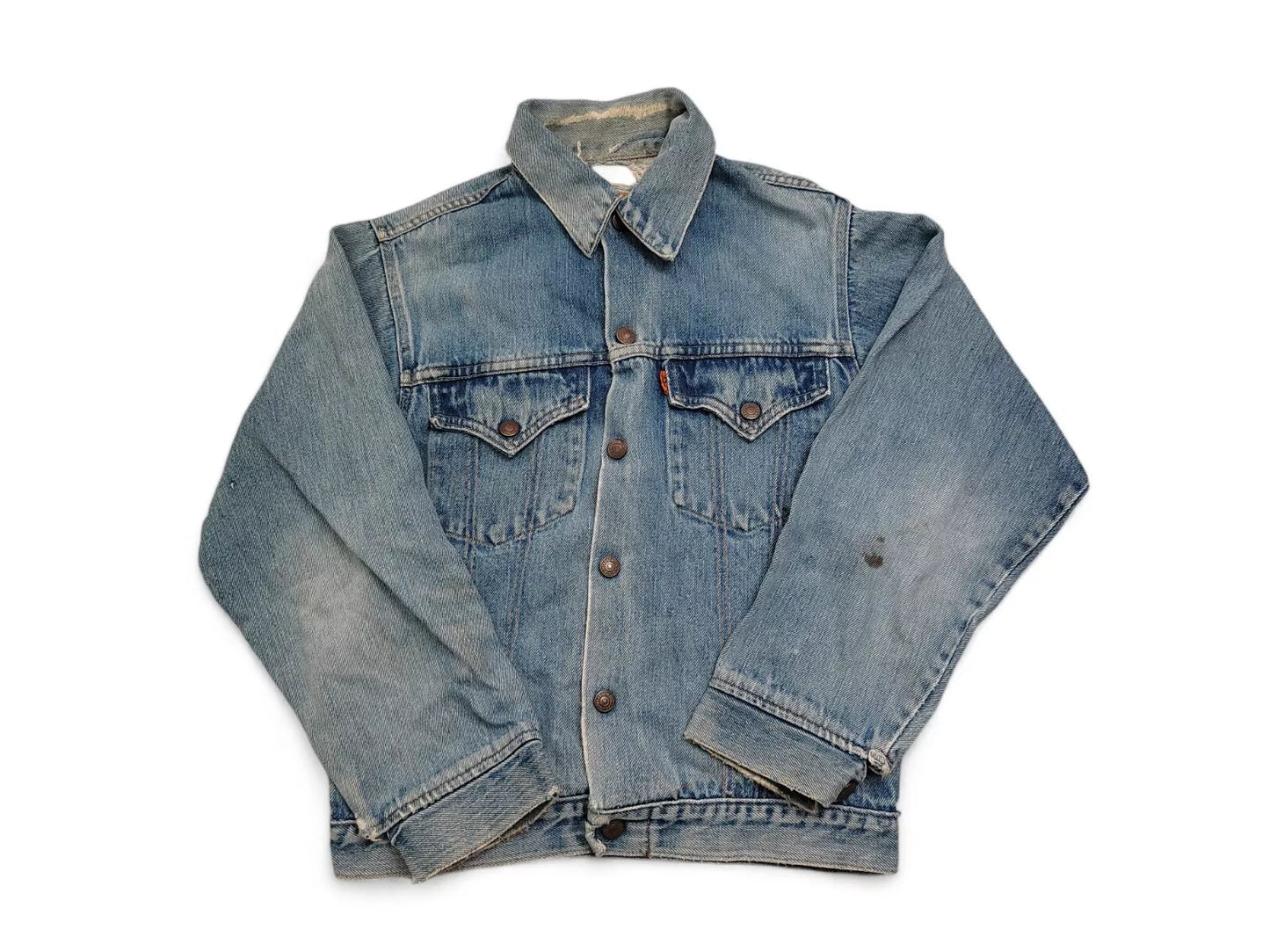 Vintage Levi's 70518 Denim Trucker Jacket (Medium) Distressed - Non-Lined