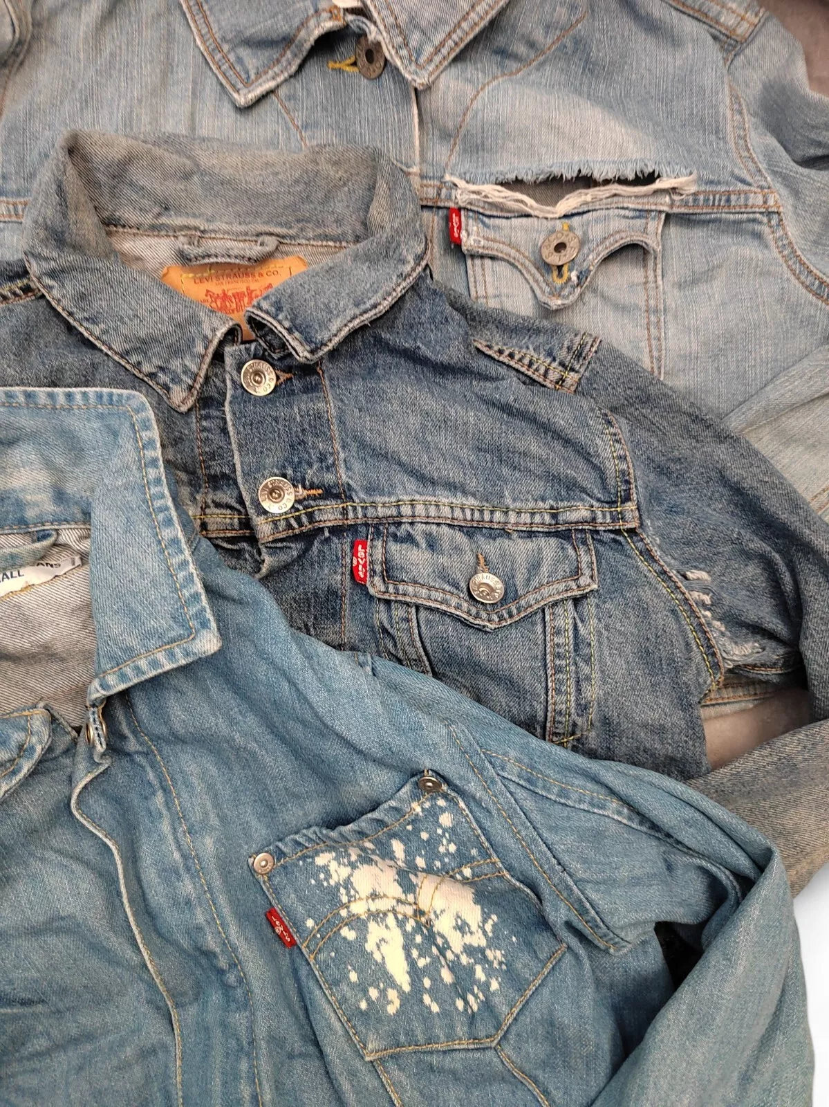 Levi Denim Jacket Grade C Damaged Bale x 10