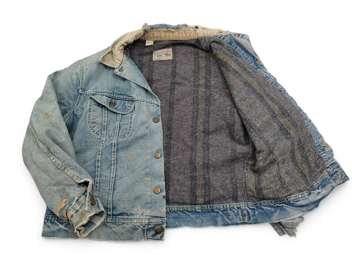 Vintage Lee Storm Rider Denim Jacket - Blanket Lined - 1970s/80s - Medium/Large