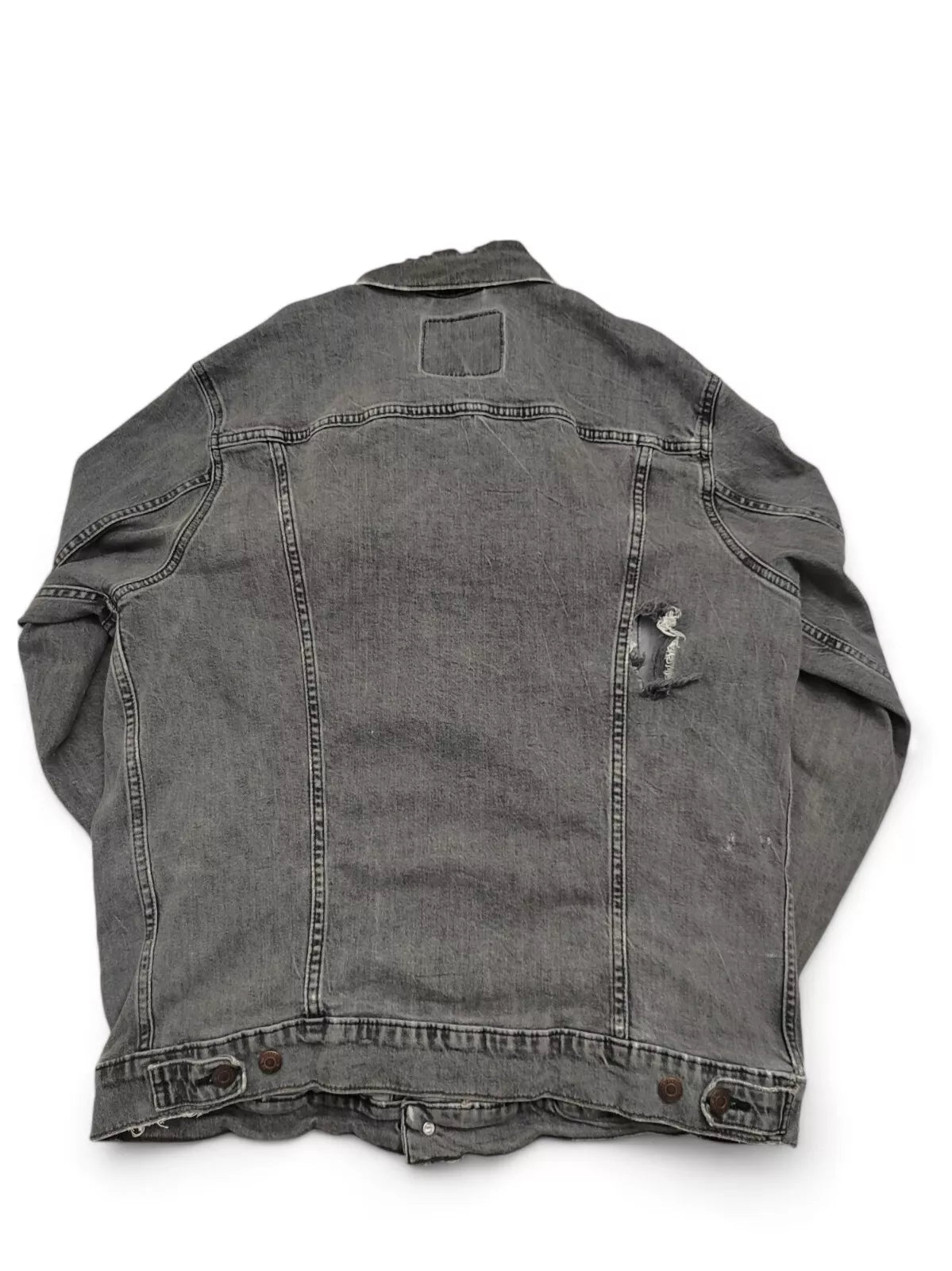 Levi's Men's Trucker Denim Jacket XLT Faded Black Grey Distressed