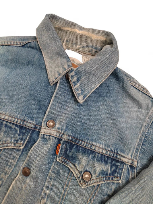 Vintage Levi's 70518 Denim Trucker Jacket (Medium) Distressed - Non-Lined