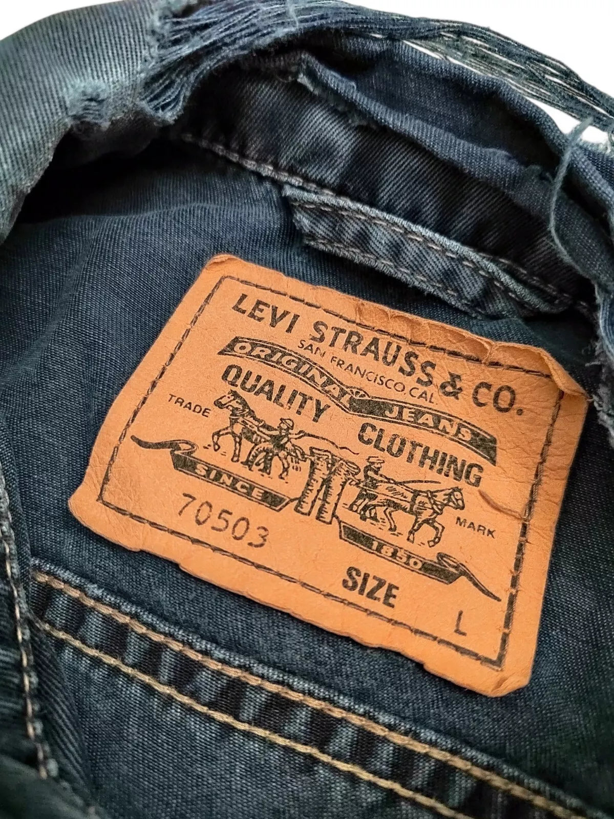 Levi's Trucker Denim Jacket 70503 - Vintage 1990s - Size L