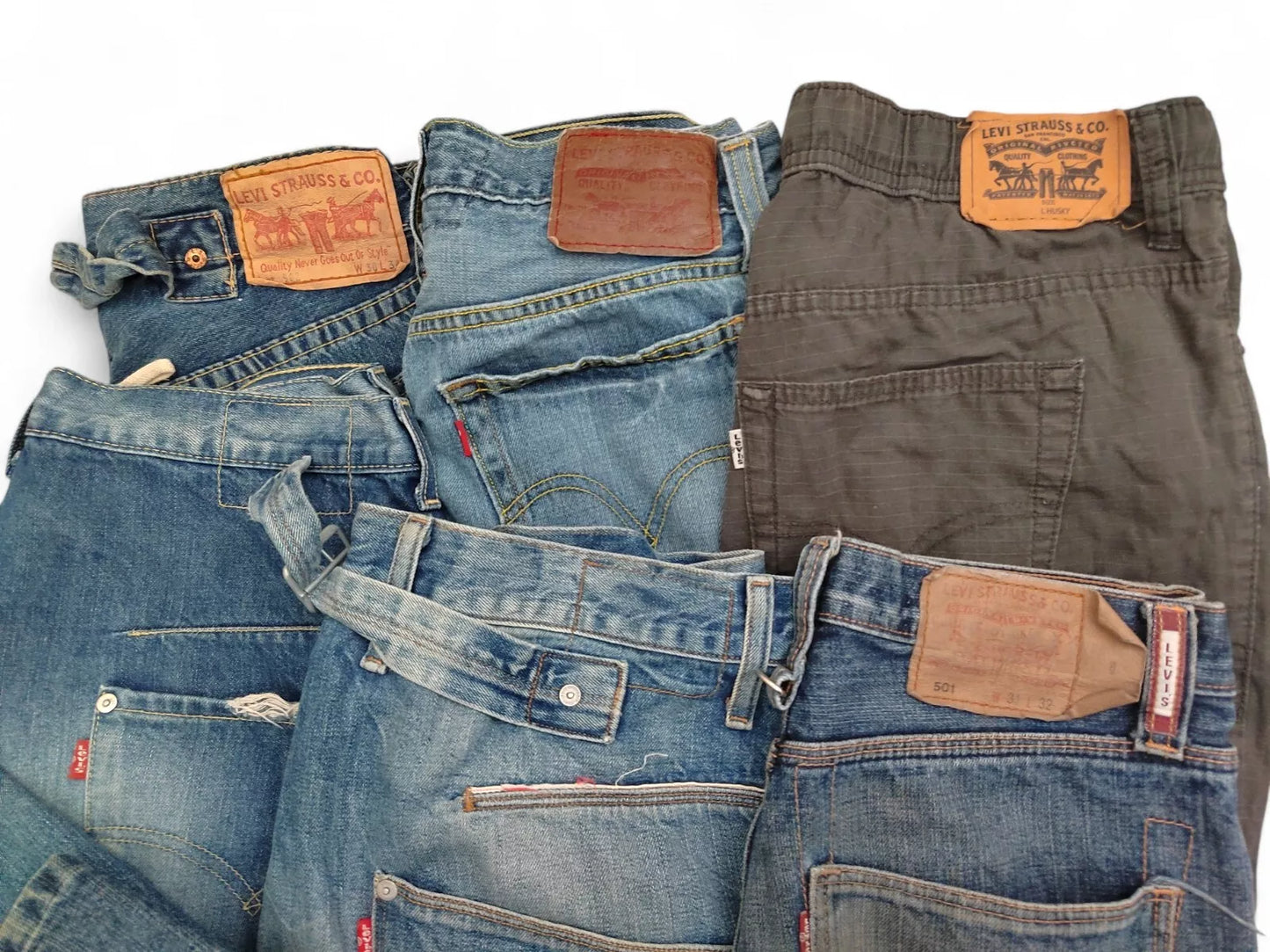 Wholesale Job lot Vintage Levi Jeans Unique Models Grade C x 10 Mixed Resell