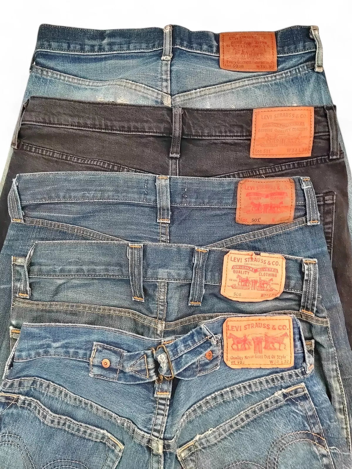 Wholesale Job lot Vintage Levi Jeans Unique Models Grade C x 10 Mixed Resell