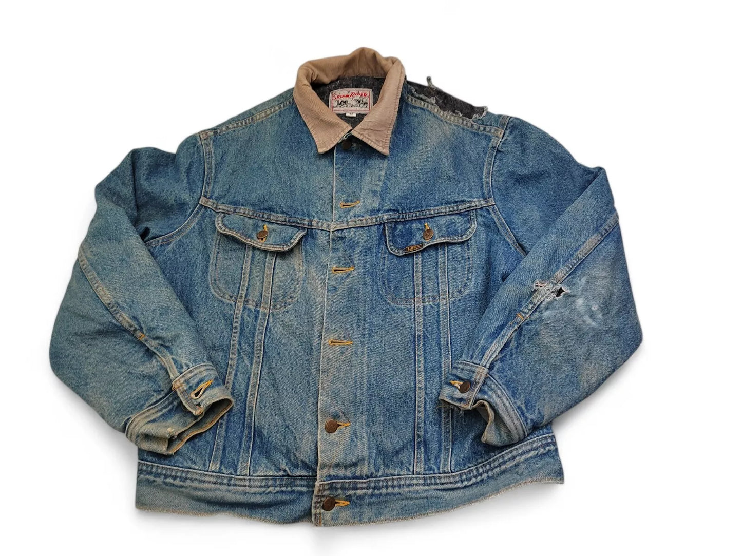 Vintage Rug Lined Denim Jackets 70’s – 80’s Lee Stormrider Damaged x 4