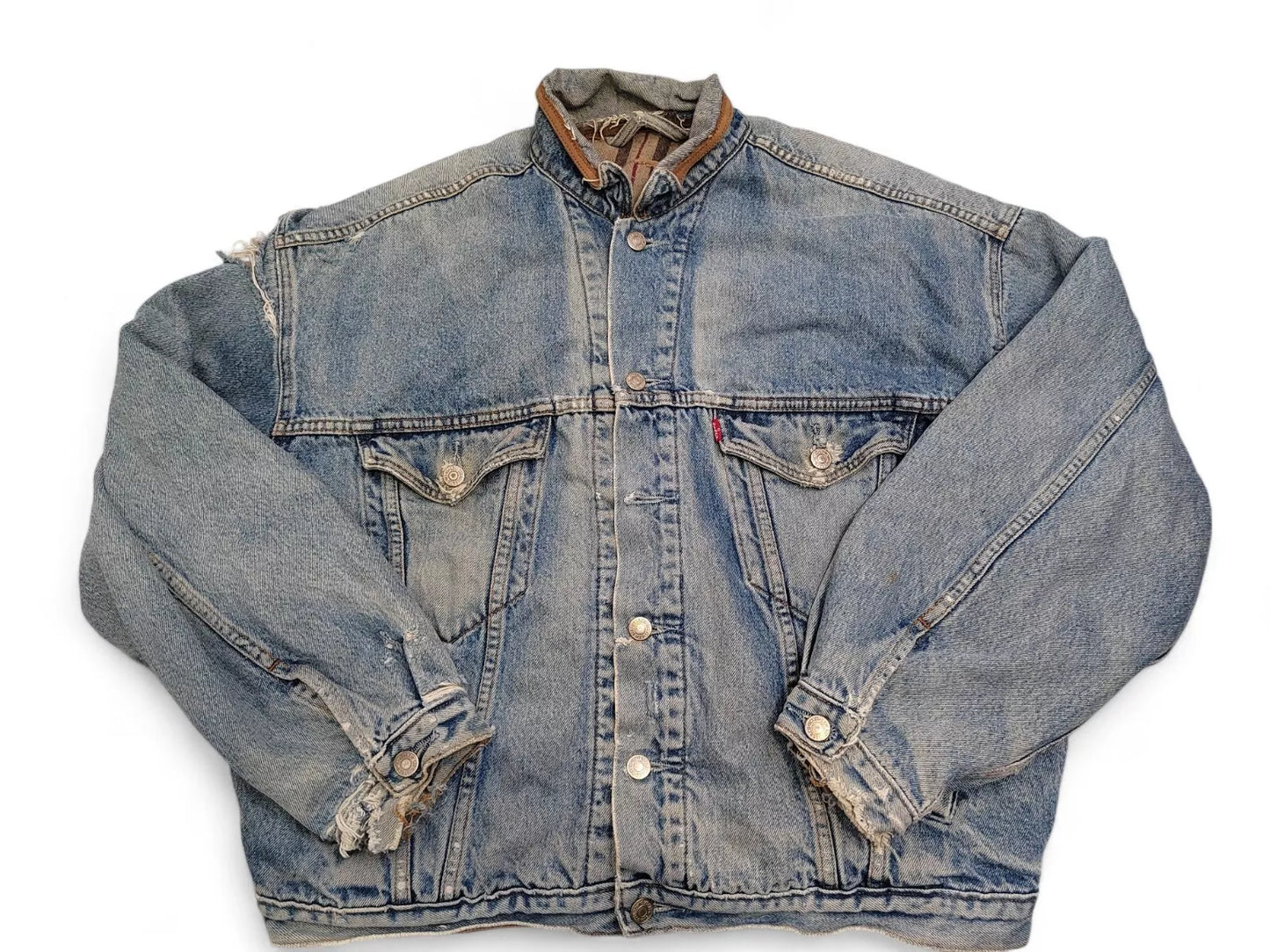 Vintage Levi's Lined Denim Trucker Jacket - Blanket Lined - 1980s/90s - Medium