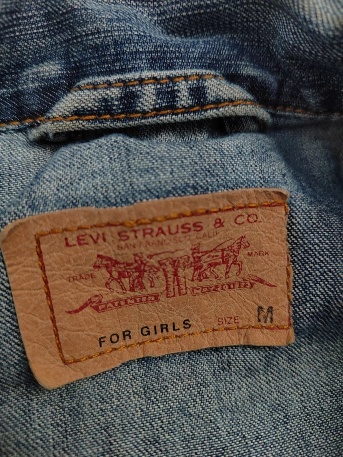 Levi Denim Jacket Women's Extra Small Girls (M) - Zip Up Vintage Levi's