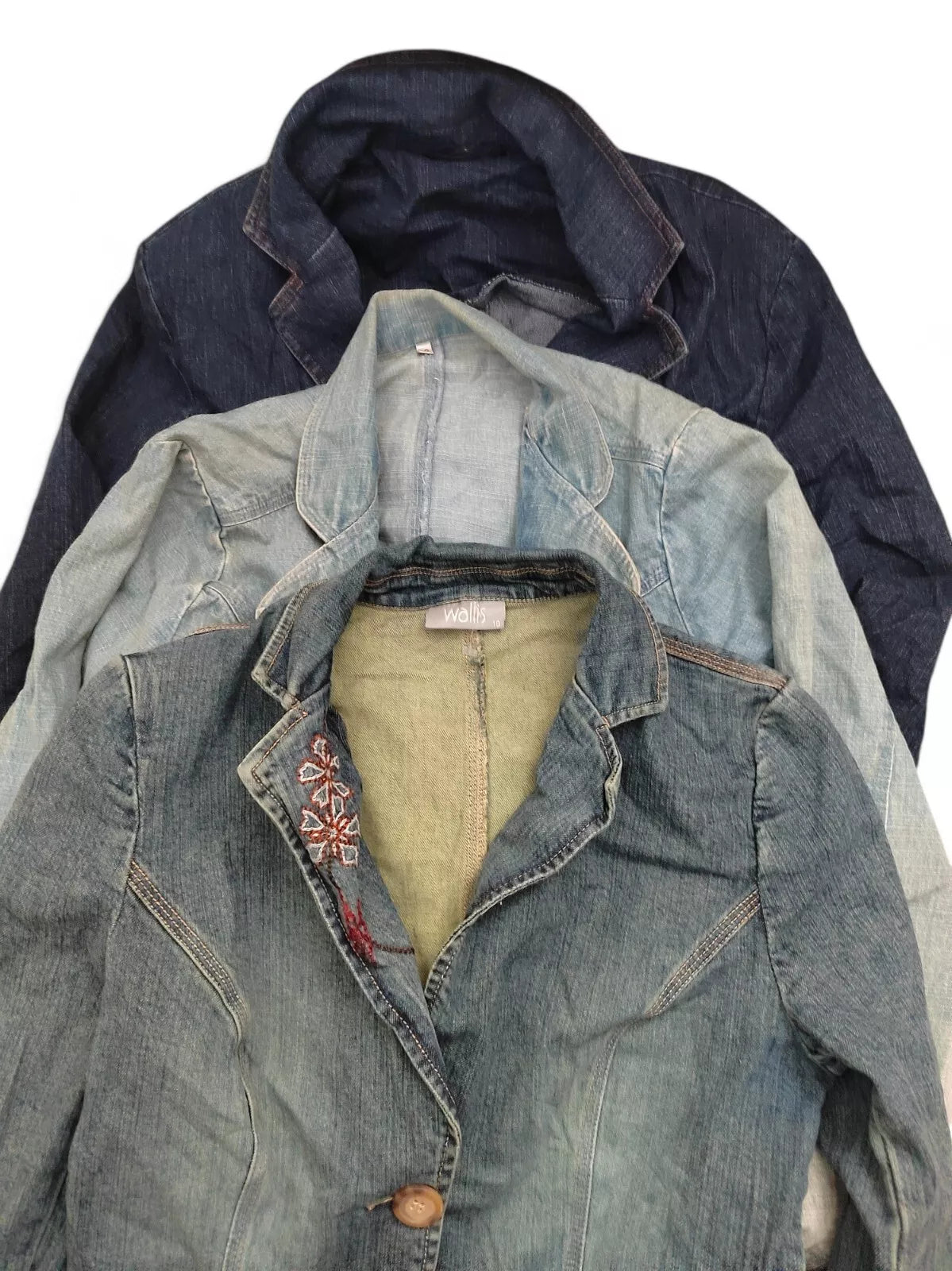 Denim Blazer Jackets Womens Blue Joblot Wholesale Button Up XS - M x10