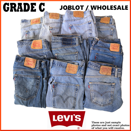 Wholesale/Joblot Levi MIXED x10 Grade C Upcycling/Damaged/Distressed Levis