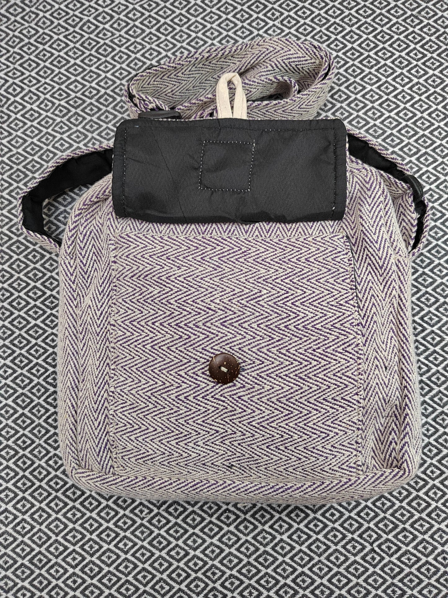 Purple Hemp Shoulder Bag, Handmade, Messengers Bag, Satchel Bag Organic cotton, Eco-Friendly, Zipper Closure Bag | Made in Nepal Active